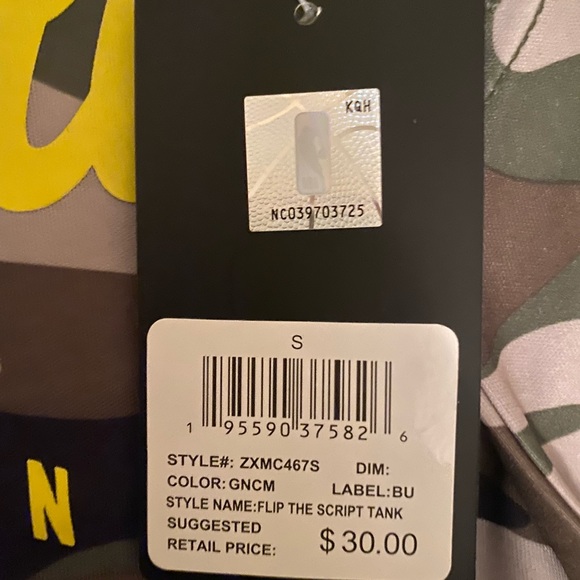 NBA BASKETBALL MEN'S Sz Small TANK TOP Green Camo Athletic Shirt Gift NWT $30. - Picture 6 of 6